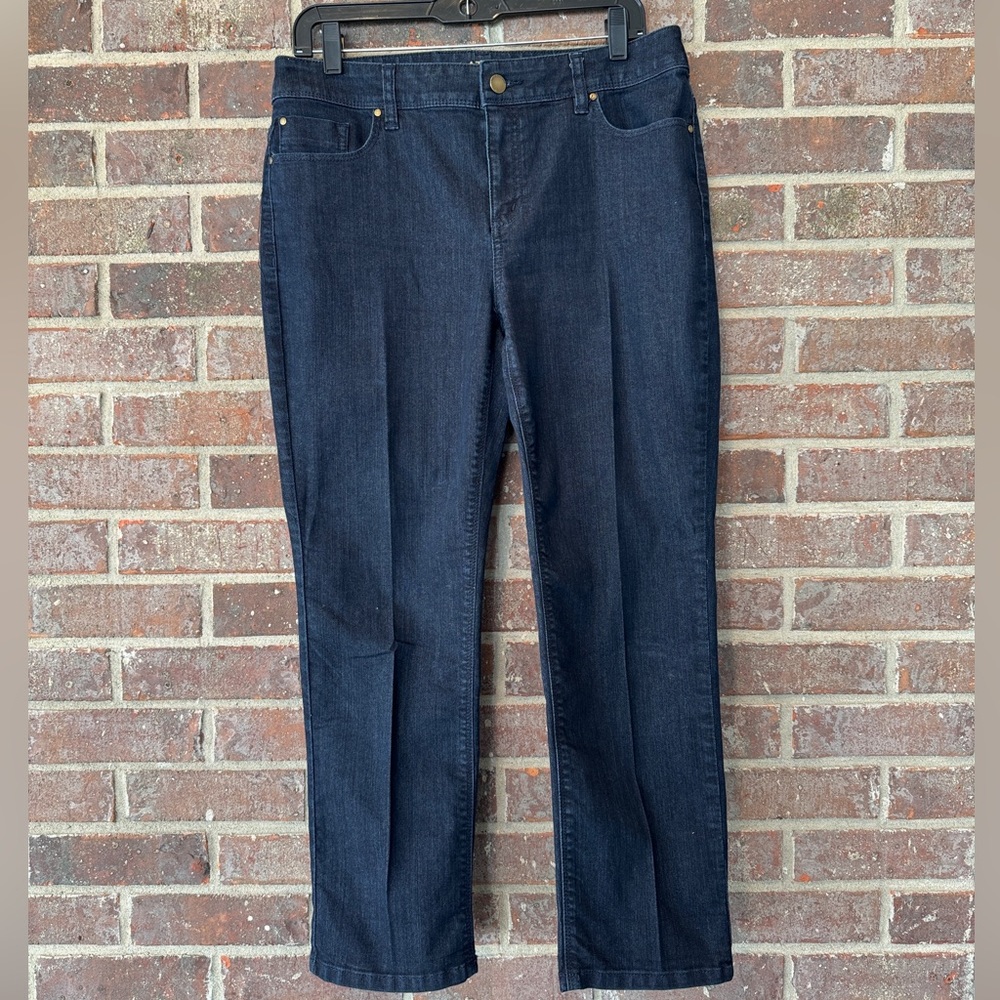 Chico’s Platinum Ultimate Fit Dark Denim Jeans Size 1 - Gem